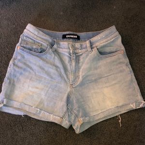 American Eagle Midi Mid Rise Denim Shorts